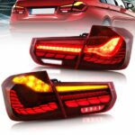 BMW F30 LED Aftermarket taillight BMW 3 series 320d smoked tail assembly with scanning feature dragon scale oled
