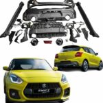 Suzuki Swift RS Body Kit 2018 carbon finish full kit with fog lamp DRL bumpers side skirt led lights high quality