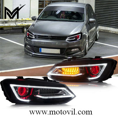 Volkswagen Polo Audi style aftermarket headlight sequential turn signal