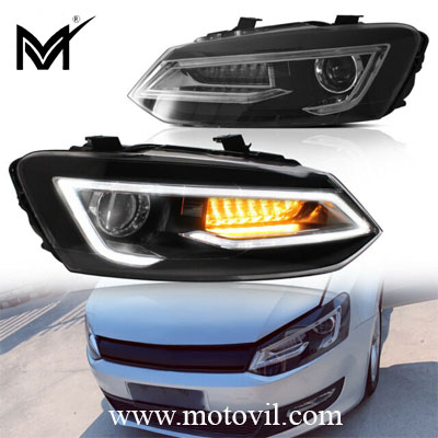 Volkswagen Polo Audi style aftermarket headlight sequential turn signal