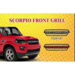 Scorpio Front Grill Mahindra Direct fit Chrome/Red color FGH-151