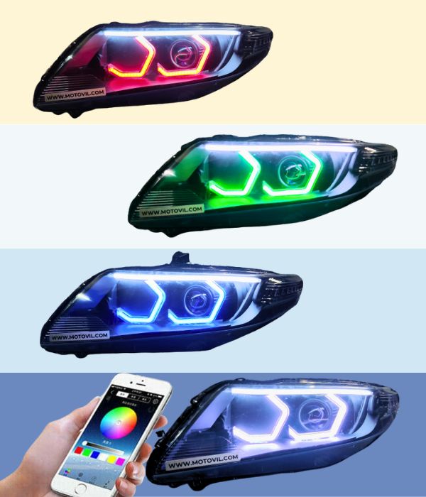 honda city ivtech custom headlight BMW design 2