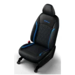 Mahindra XUV 400 Seat Cover Set Black Vinyl & Blue Quilted