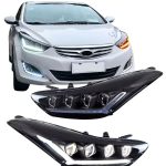 Elantra 4 LED Projector Headlight Aftermarket 2011-2016 Plug and Play